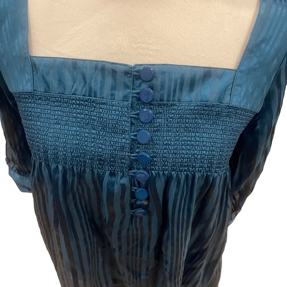 Fossil. 100% Silk. Size Small. Babydoll Blouse. Sheer.🤩🤩 - Picture 7 of 14